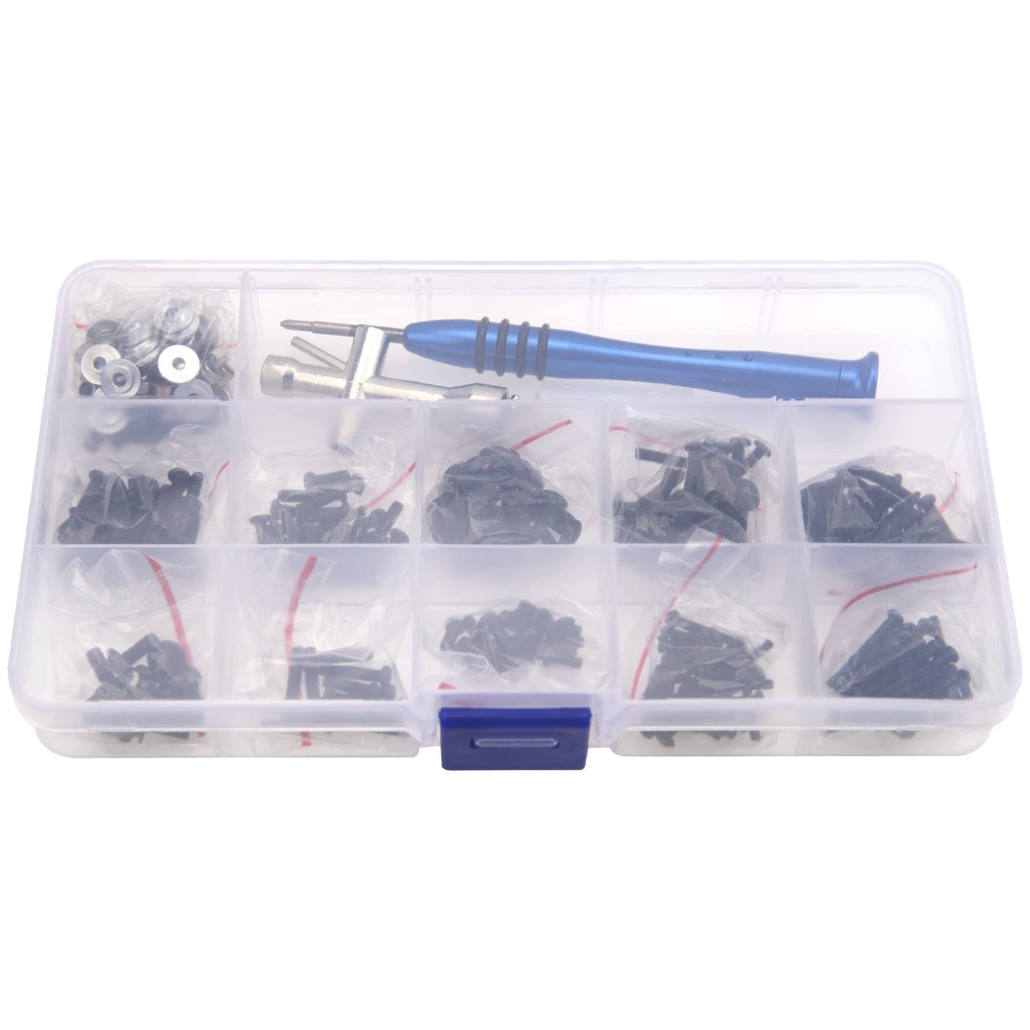 Vgoohobby 357Pcs Universal M2 M2.5 M3 RC Screws Kit Screw Fasteners Gasket Repair Tool Set Compatible with MN D90 D91 MN99S WPL