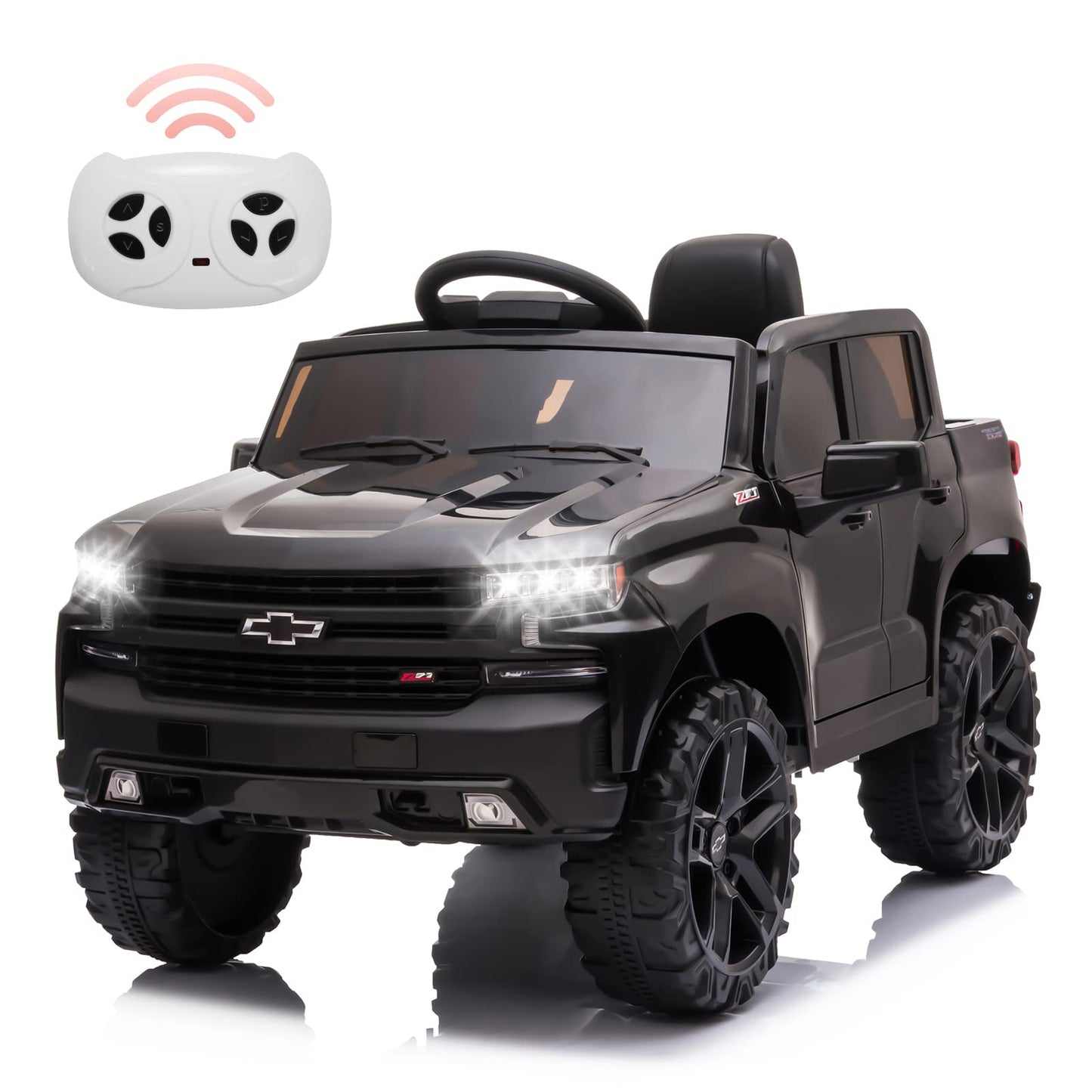 12V Ride On Car With Remote Control, Battery Powered Licensed Chevrolet Silverado Gmc Kids Ride On Truck, Toddler Electric Vehic