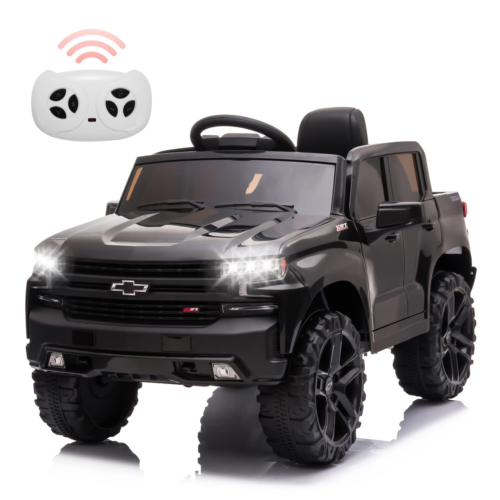 12V Ride On Car With Remote Control, Battery Powered Licensed Chevrolet Silverado Gmc Kids Ride On Truck, Toddler Electric Vehic