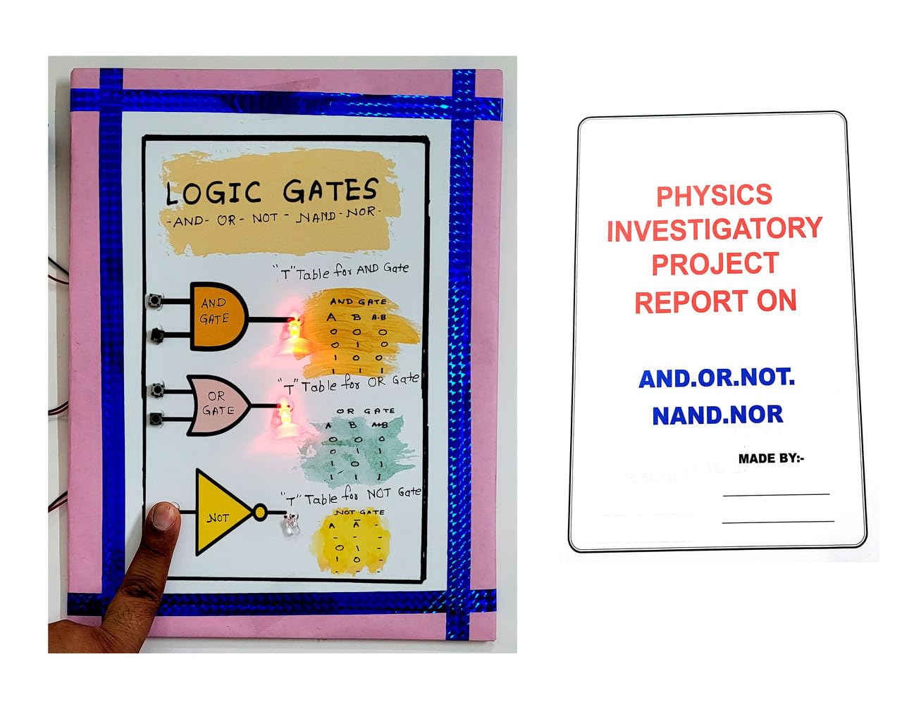And Or Not Logic Gates Working Model | Digital Electronics Physics Investigatory Project