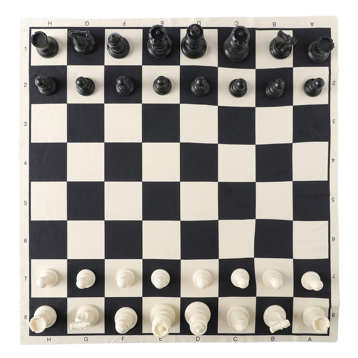 Holyking 19' Tournament Cloth Chess Board Set - Portable Travel Pocket Chess Game Set Roll Up Combination- Beginner Chess Set For Kids And Adults