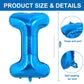 Toniful 40 Inch Large Blue Letter I Balloons Giant Alphabet Letter Balloons,Foil Mylar Big Balloons For Birthday Party Anniversa