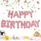 TONIFUL Rose Gold Mylar Foil Birthday Balloons Banner, 16 Inch, Reusable Aluminum Letters for Kids & Adults Party Decorations