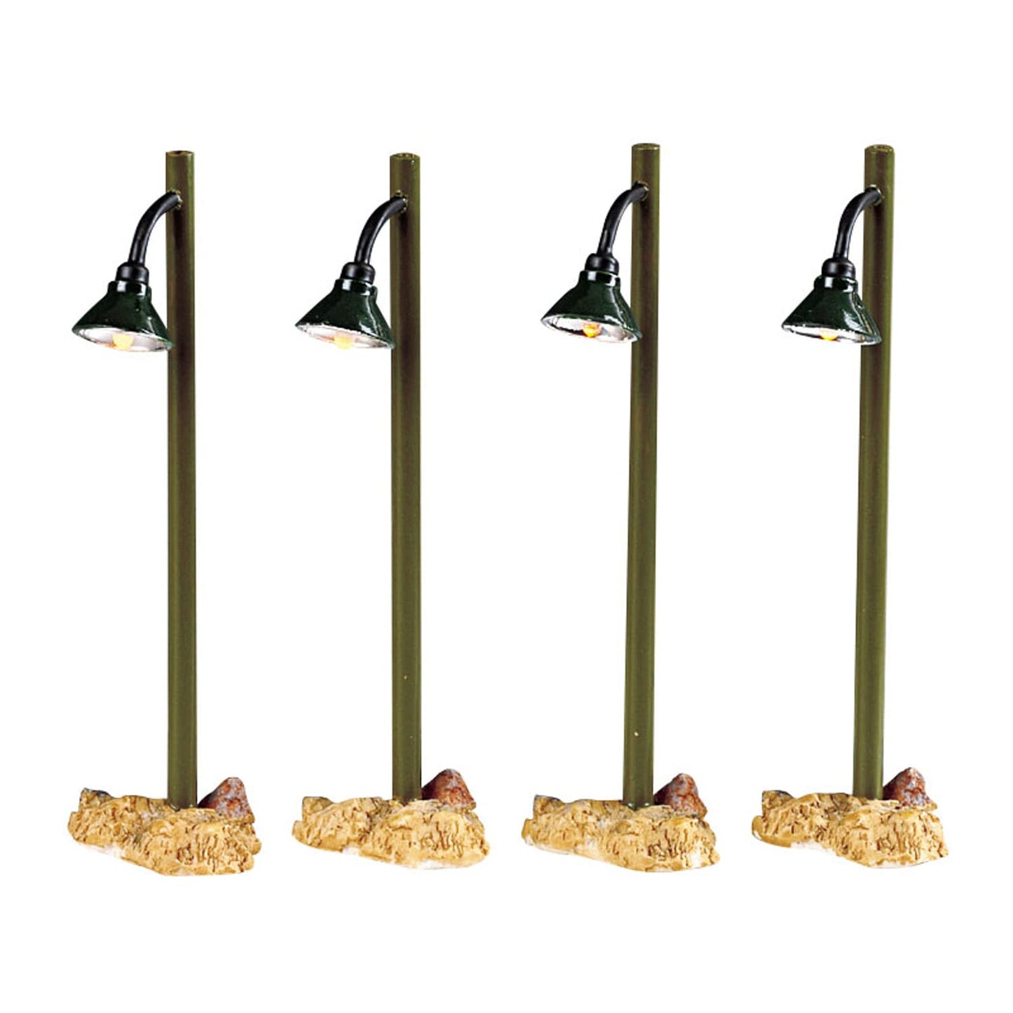 2005 Rustic Street Lamps Lighted Village Accessories Set Of 4