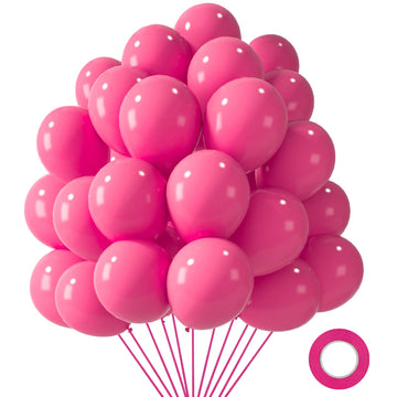 Lovestown 110Pcs Pink Latex Balloons, 12 Inch Pastel Pink Light Helium Round Balloons With Ribbon For Engagement Birthday Baby Shower Wedding Decoration Gender Reveal Party Decorations