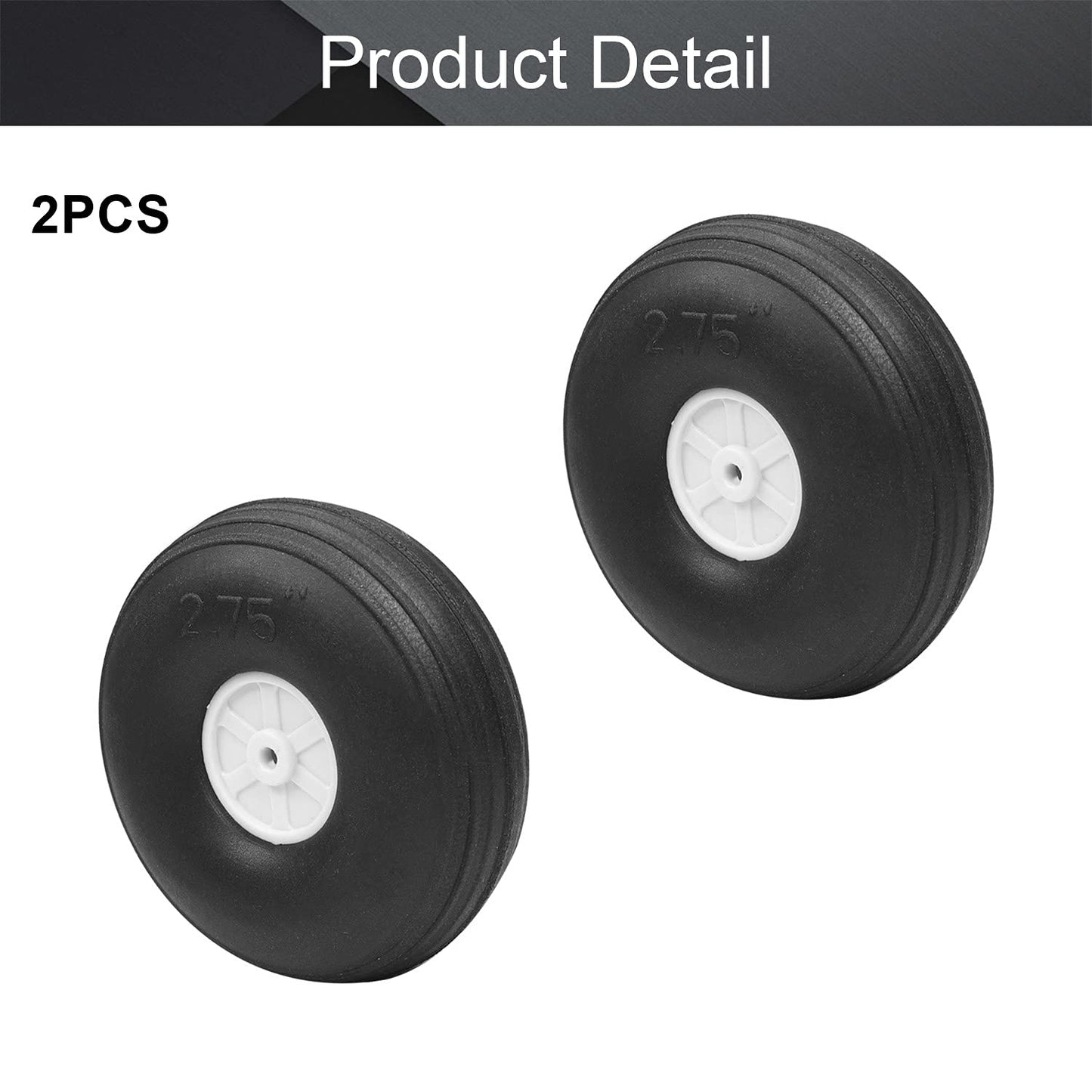 Fielect 2.75 Inch Rc Model Airplane Super Light Pu Sponge Tire Tail Wheel Tire And Wheel Sets For Rc Car Airplane With Plastic H
