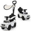 Honey Joy Push Cars For Toddlers, Mercedes Benz Kids Toy Car Stroller W/Push Handle & Detachable Guardrail, Horn & Engine Sound, Seat Storage, Foot-To-Floor Ride On Push Car For Boys Girls(White)
