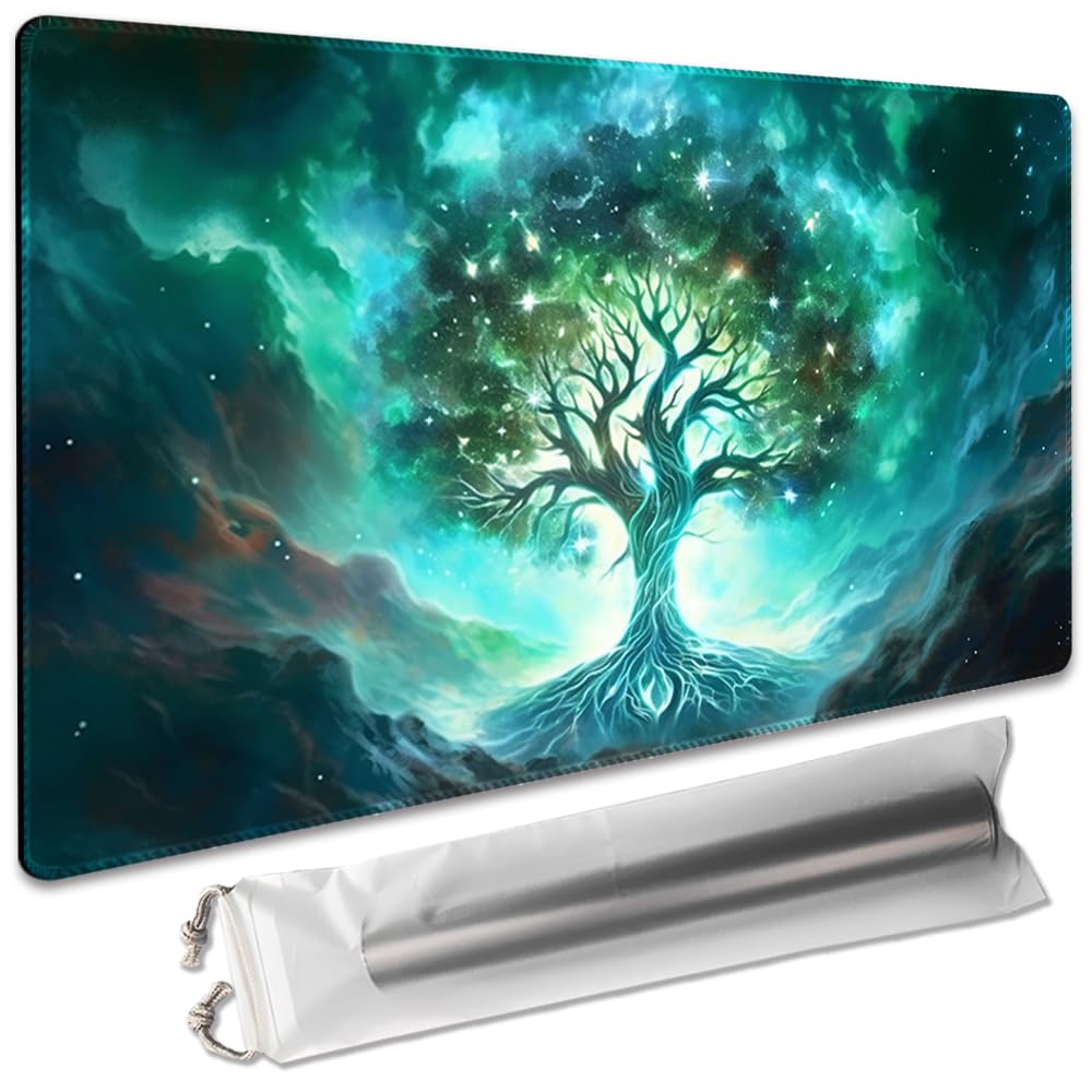 SIXTORE enhanced Board Game 24x14in TCG Playmat Compatible for OCG CCG RPG MTG Play Mats Mousepad Desk Mat (Green Vitality)