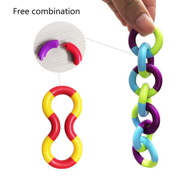 10Pcs Tangles Fidget Toys - Sensory Items Quiet Fidget Toys For Adults Boys Girls Anxiety Stress Relief Toys Pack- Squeeze, Twist, Chain Spinner Alternative Gift