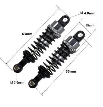 65mm Aluminum rc shock absorber damper Replacement A949-55 for 1/18 wltoys a959 a969 a979 k929 upgraded parts 4pcs/set(Titanium)