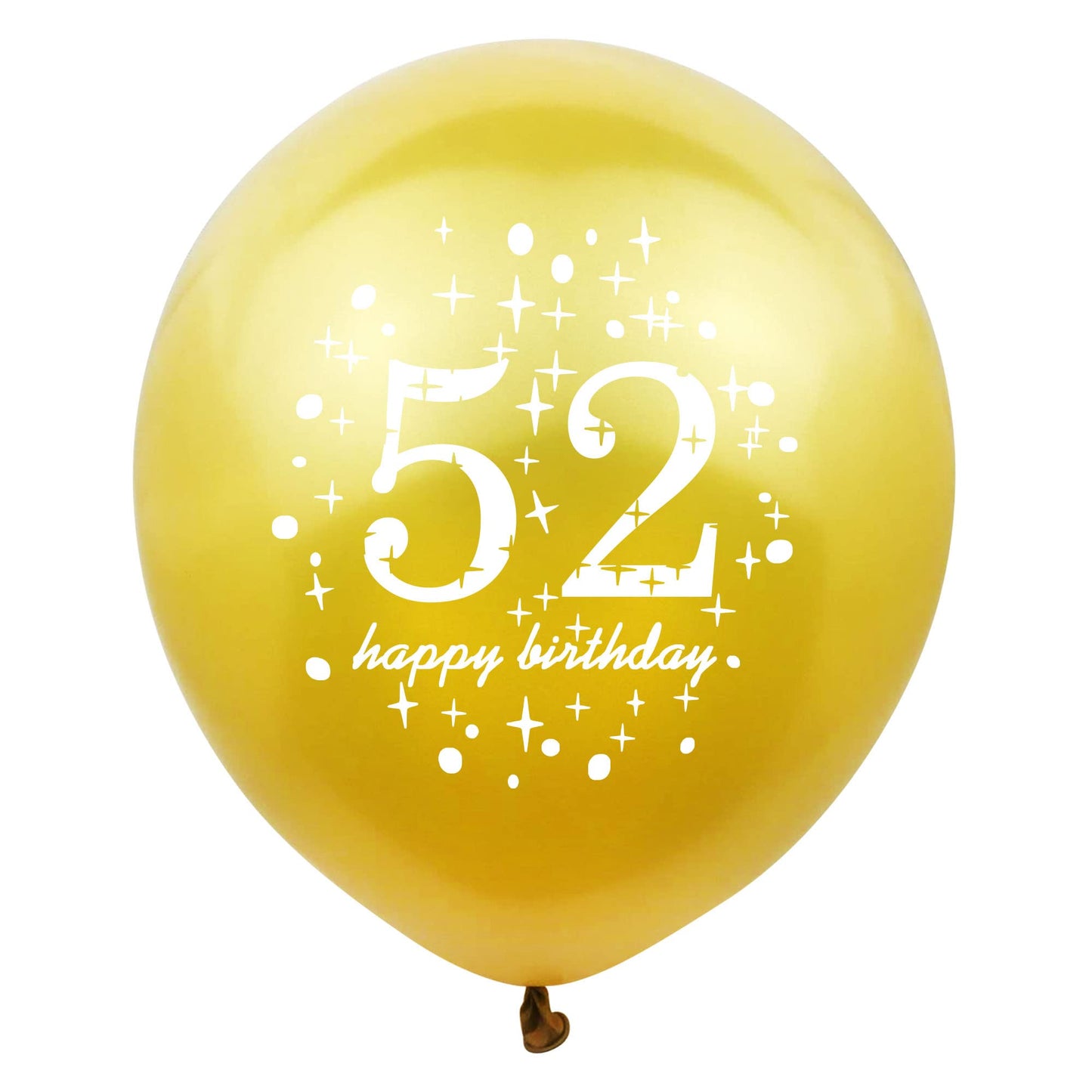 SHUNTAI 52nd Birthday Balloons, Black and Gold Latex Confetti, 12 inch, 15 Pieces, Rubber, SHUNTAI-52th Anniversary Party Supplies