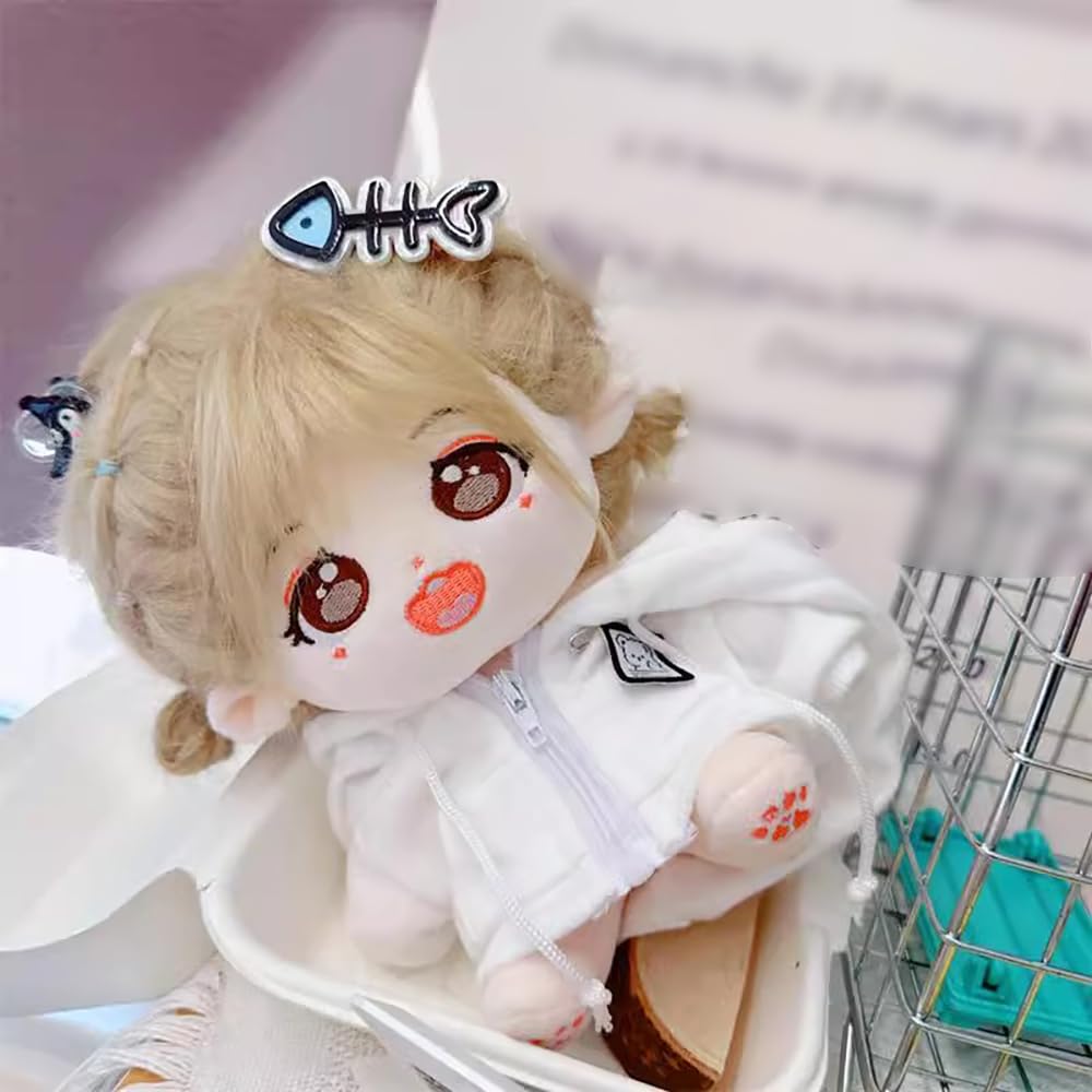 Niannyyhouse 10Cm~15Cm 20Cm Plush Doll Clothes Hoodie Cardigan Jacket Soft Stuffed Plush Toy Dress Up (White 20Cm)