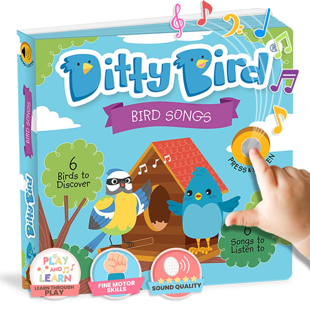 Ditty Bird Book For Toddlers Bird Edition | Realistic Bird Sound Book | Interactive Pigeon Board Books For Toddlers 1-3 | Sensor