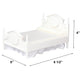 Dollhouse Furniture Mini Bed Set, Realistic Bedroom Accessories for 6 inch Dolls, Decorative Grey Bedspread & Pillows, White Woo