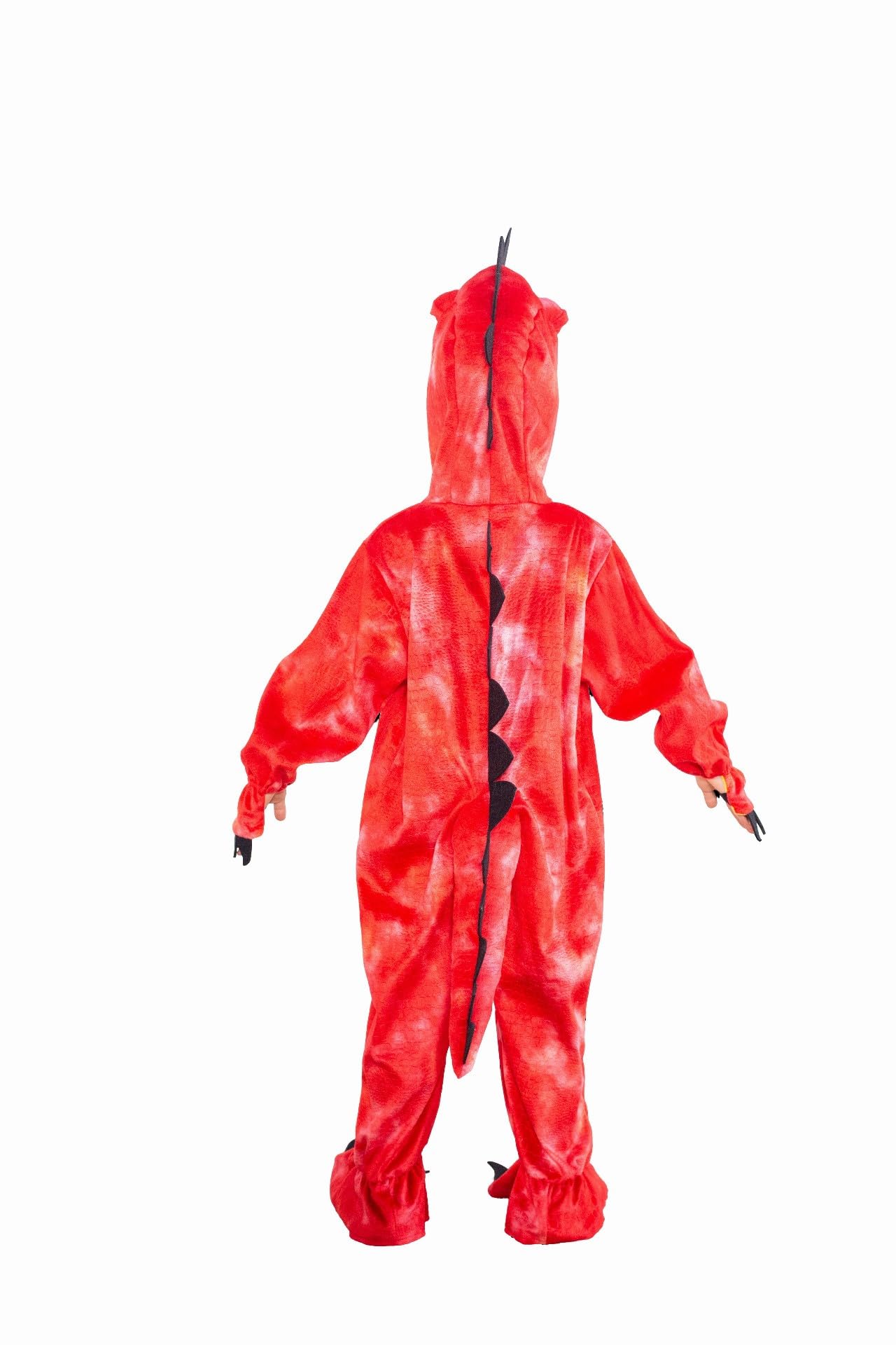 Dearsun Child'S T-Rex Dinosaur Costume Dinosaur Costume For Kids Fancy Dress Costume Hooded Romper Jumpsuit (Xs/90, Red)