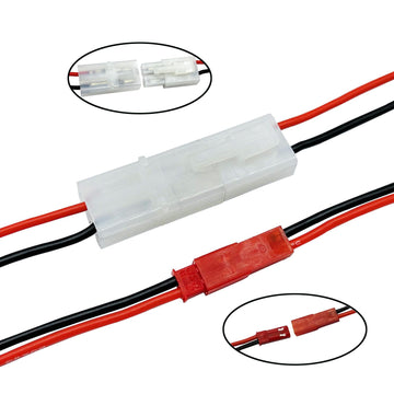 2pairs Compatible with Tamiya to JST Male Female Adapter with 10cm 4in 20awg Wire for RC FPV ESC Speed Controller Lipo Battery C
