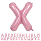 40 Inch Pink Letter Balloons, Large X Letter Balloons Foil Helium Balloon, Foil Big Single Alphabet X Balloon, Pink Letters for 