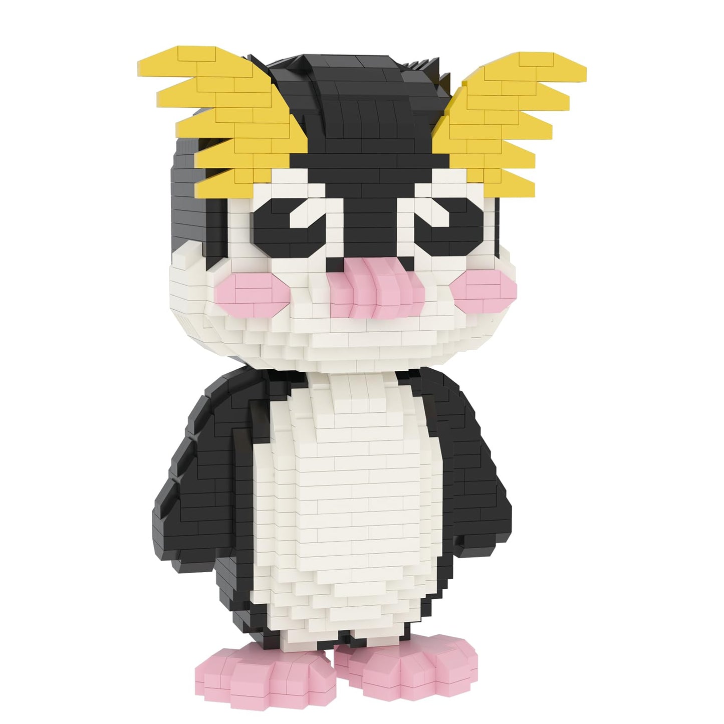 Larcele Animal Series Micro Building Blocks Animal Set, Diy Mini 3D Building Toy Bricks Kit,1094 Pieces Kljm-07 (Rockhopper Penguin)