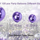 Moxmay 102 Pieces Chrome Purple Balloons 18In 12In 10In 5In Different Sizes Metallic Party Balloon Kit For Birthday Halloween Ch