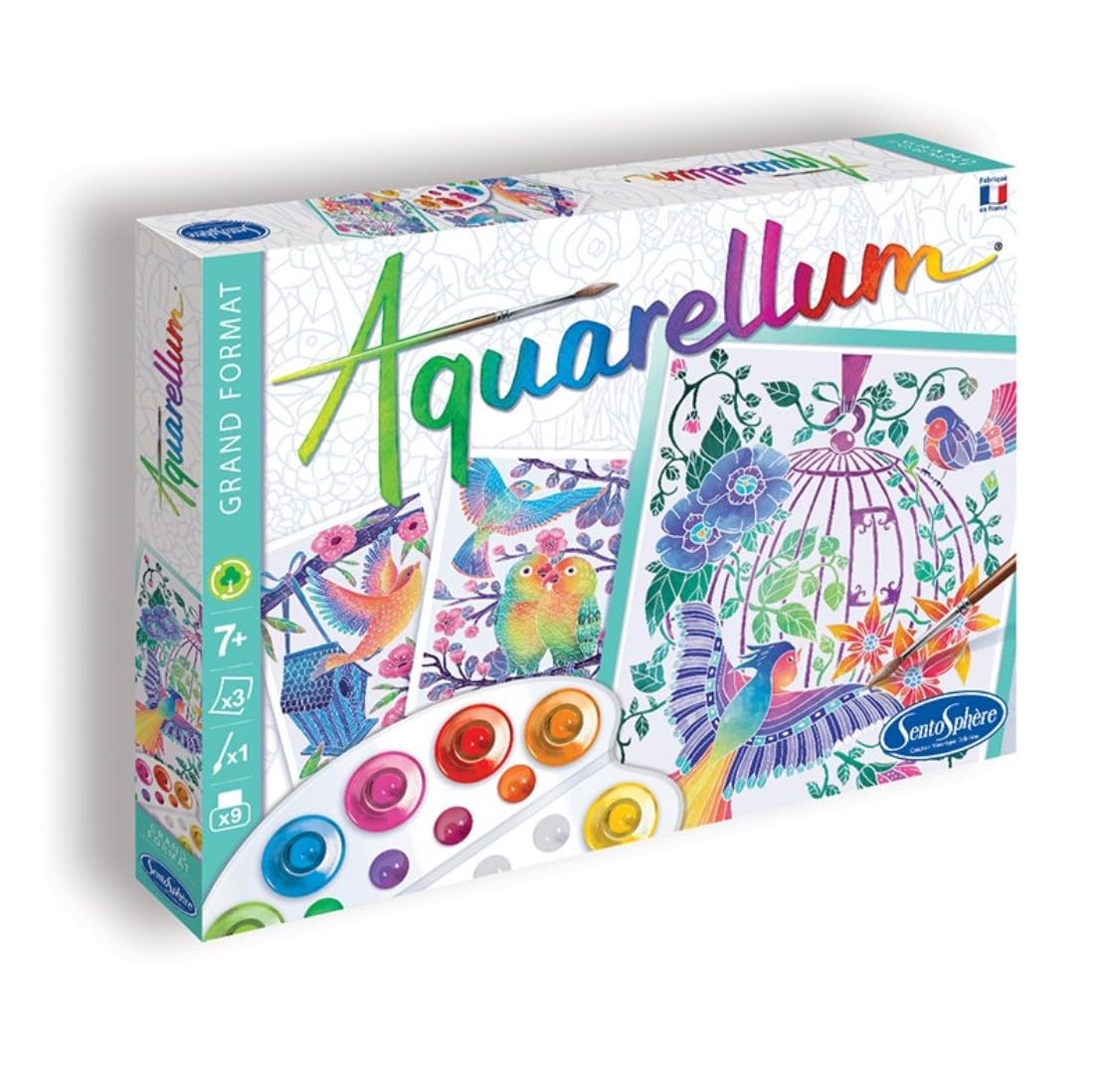 Sentosphère Aquarellum - Flying Birds Watercolor Painting Kit