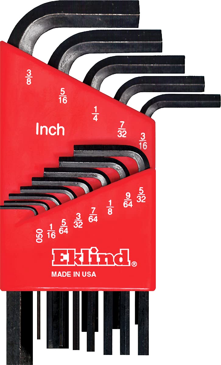 Eklind Tool 10113 Hex-L Key Allen Wrench - 13Pc Set Sae Inch Sizes .050-3/8 Short Series
