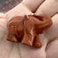 Ouubuuy Flame Jasper Crystal Elephant Pocket Guardian Figurine Elephant Statue 1.5 Inch For Healing Reiki Spiritual Gift Cute Meditation Office Room Desk Decor