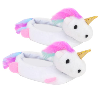 Sophia'S Unicorn Slippers With Rainbow Hair And Gold Horn For 18 Inch Dolls, White