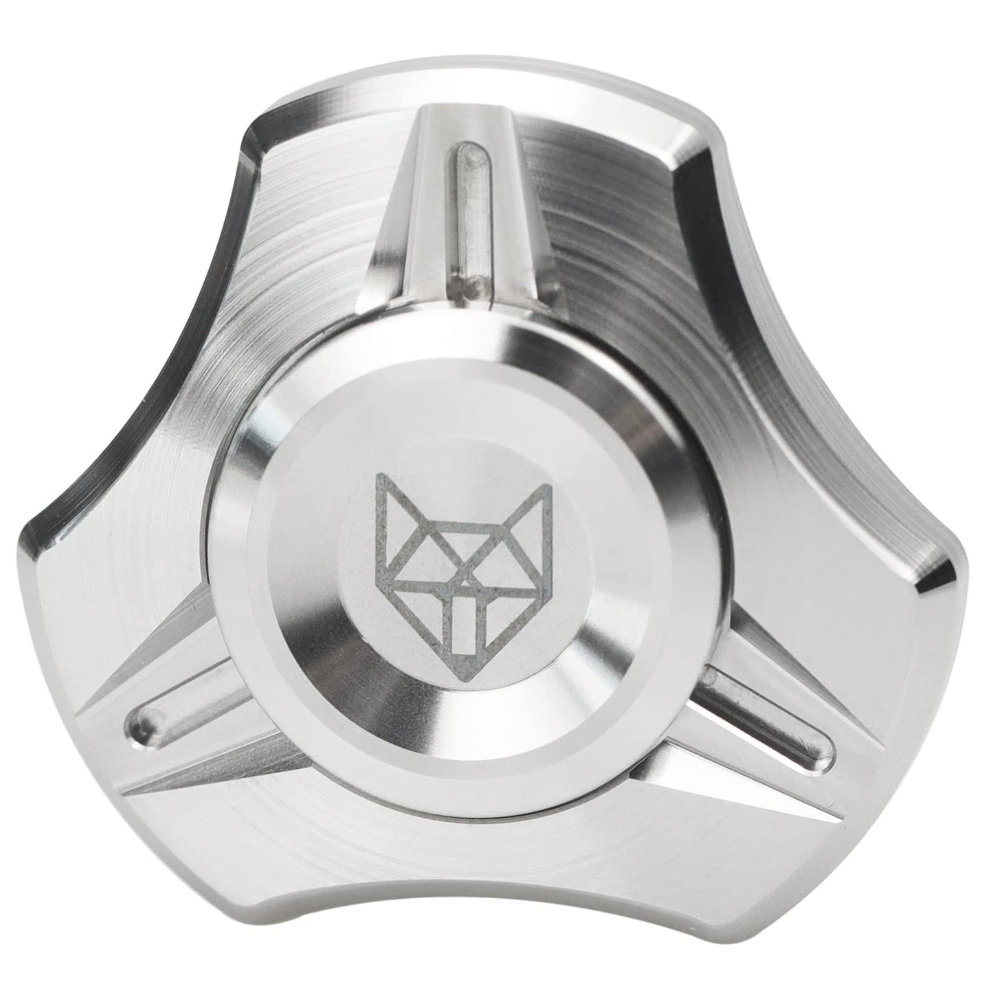 FREELOVE Metal Fidget Spinner for mature-themeds  Stainless Steel Heavy Spinning Toys  Small Mini 4th Fox Hand Gyro  Bearing enhanced Long High Spin Fidget Block  CNC Silver