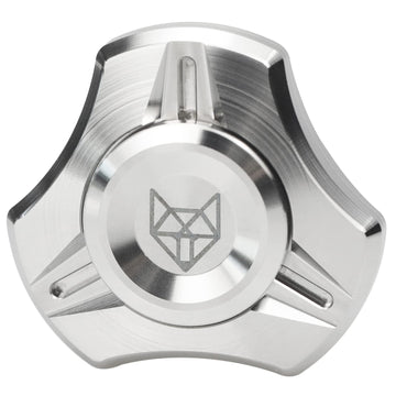 FREELOVE Metal Fidget Spinner for mature-themeds  Stainless Steel Heavy Spinning Toys  Small Mini 4th Fox Hand Gyro  Bearing enhanced Long High Spin Fidget Block  CNC Silver