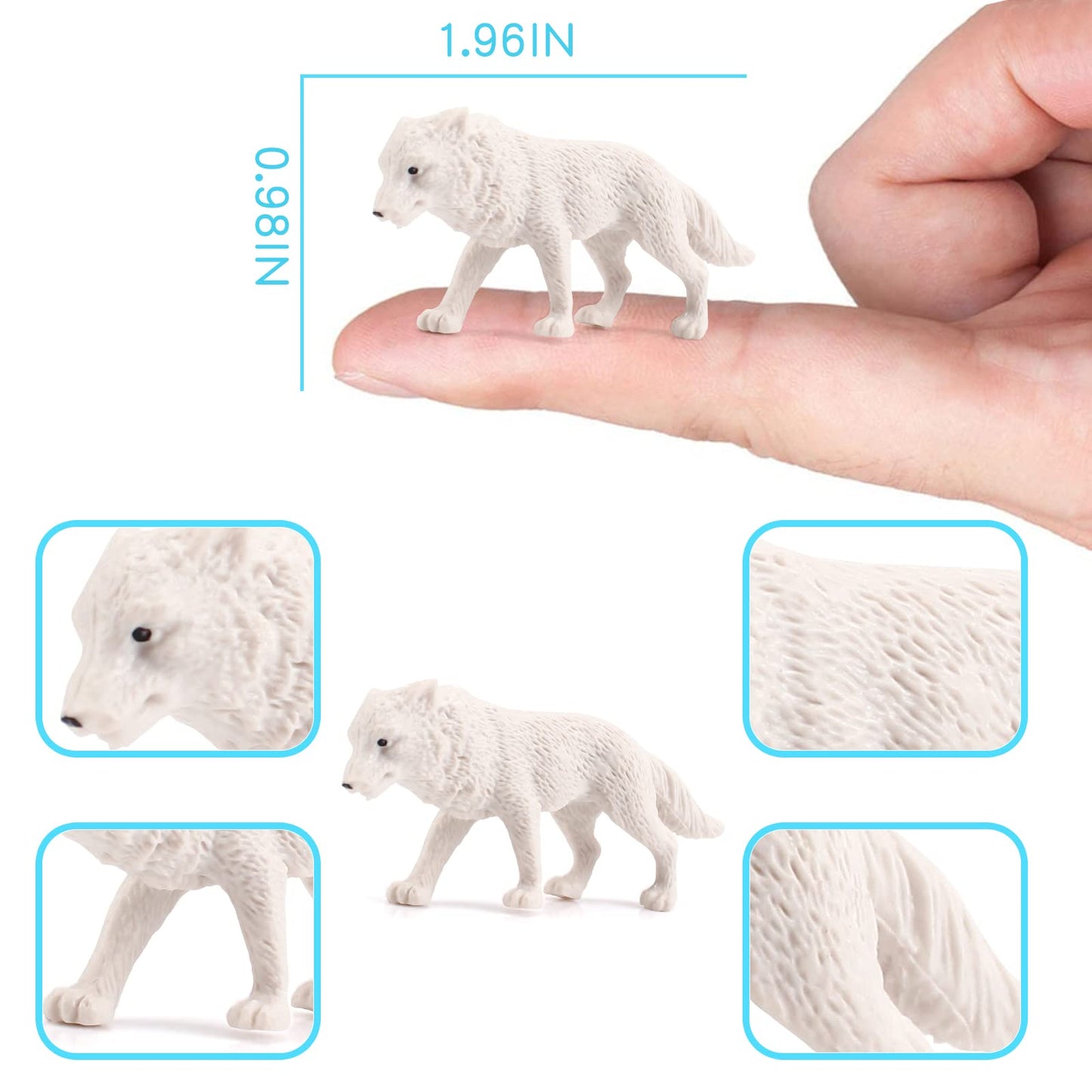 Arctic Sea Animal Figurines Set Small Cake Toppers 19Pcs Christmas Toy Gift Polar Bear Figurine Plastic Arctic Fox Figure Pengui
