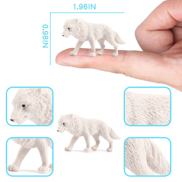 Arctic Sea Animal Figurines Set Small Cake Toppers 19Pcs Christmas Toy Gift Polar Bear Figurine Plastic Arctic Fox Figure Pengui