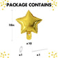 Gold Star Foil Balloons, 18 Inches Star Foil Balloons For Helium, 10 Pcs Gold Helium Birthday Balloons, Graduations Balloons Foi