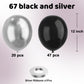 YMSZ 67pcs Metallic Chrome Black & Silver Balloons - 12 Inch Rubber Balloons for Birthday, Baby Shower, Wedding Decoration
