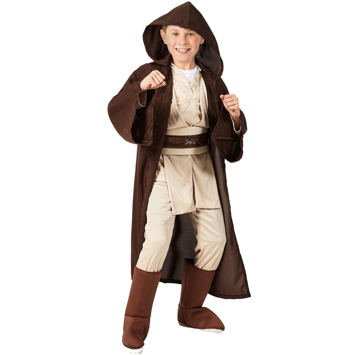 shyhand 4PCS Kids Costume Tunic Uniform Hooded Robe Pants with Belt Lightsaber Halloween Cosplay Outfit for Boys Girls
