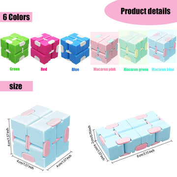 6 Pack Infinity Cube Toys, Fidget Blocks For Kids Boys Girls, Infinite Cubes Flip Cube Finger Toys For Birthday Gifts Goodie Bag Basket Stuffers Classroom Prizes Party Favors
