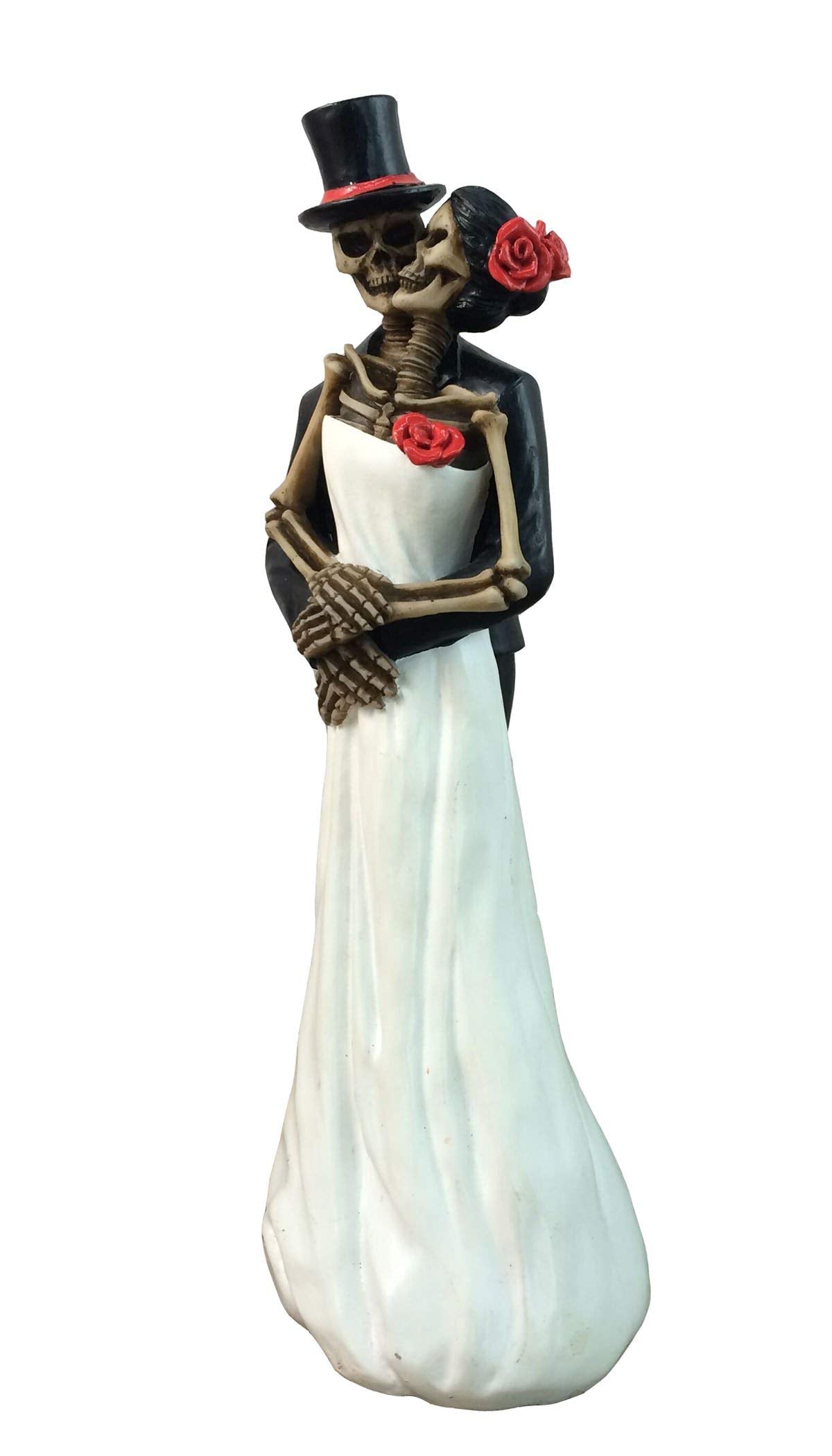 Dwk 8' Till Death Day Of The Dead Dia De Los Muertos Skeleton Couple Decorative Figurine Bride And Groom Mini Statue Wedding Cake Topper