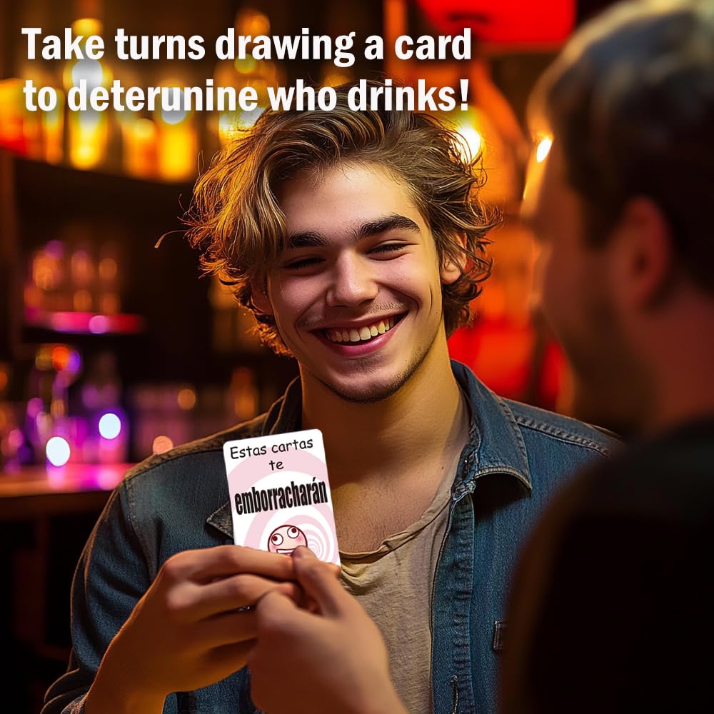 Magictodoor Bilingual Spanish-English Drinking Card Game | Fun Alcohol Party Game for Adults | Small Size | Paper Material