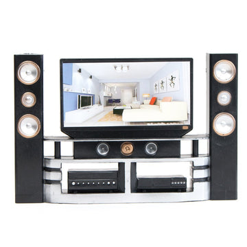 E-Ting Miniature Dollhouse Furniture Accessories Playset For 11.5-12 Inches Dolls (Hi-Fi Tv Cabinet Set)