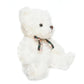 Weigedu Fluffy White Teddy Bear Stuffed Animals Plush Toys With Lattice Tie For Kids Babies Birthday Bedtime, 12 Inches