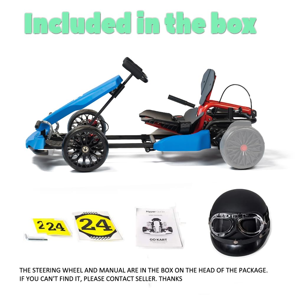 Hyper Gogo Drift Gokart Kit-Hoverboard Attachment,Outdoor Race Pedal Go Cart Car For Kids And Adults (Blue)