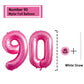 90 Number Balloon Pink 40 Inch Big Foil Mylar 90Th Balloons For 90 Year Old Men Women Birthday Party Decorations Wedding Anniver
