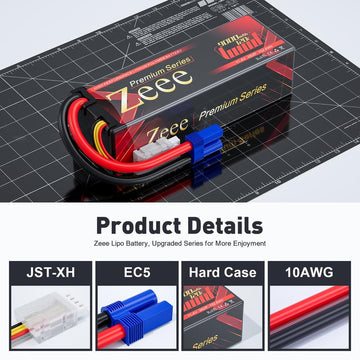 Zeee Premium Series 3S Lipo Battery 9000mAh 11.4V High Voltage Hard Case Battery 120C EC5 Connector HV-Lipo for RC Vehicles RC C