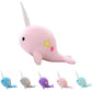 CASAGOOD Pink Narwhal Plush Toy - Medium Soft Whale Stuffed Animal for Babies and Kids