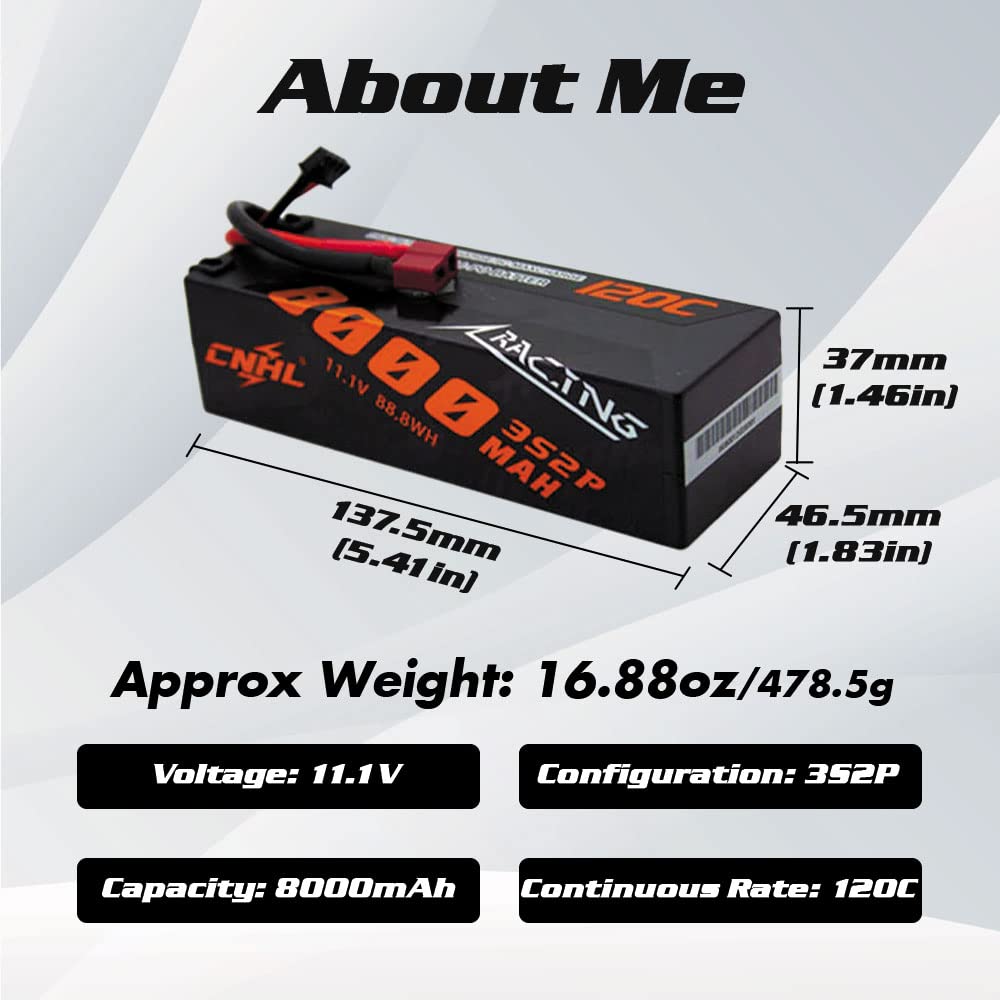 Cnhl 3S Lipo Battery 8000Mah 120C 11.1V Lipo Battery With T-Connector For Rc Car Truck Boat Drag Crawler Racing Hobby