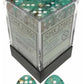 Chessex Manufacturing Chx27803 12 Mm D6 Cube Marble Dice - Oxi-Copper & White, 36 Piece