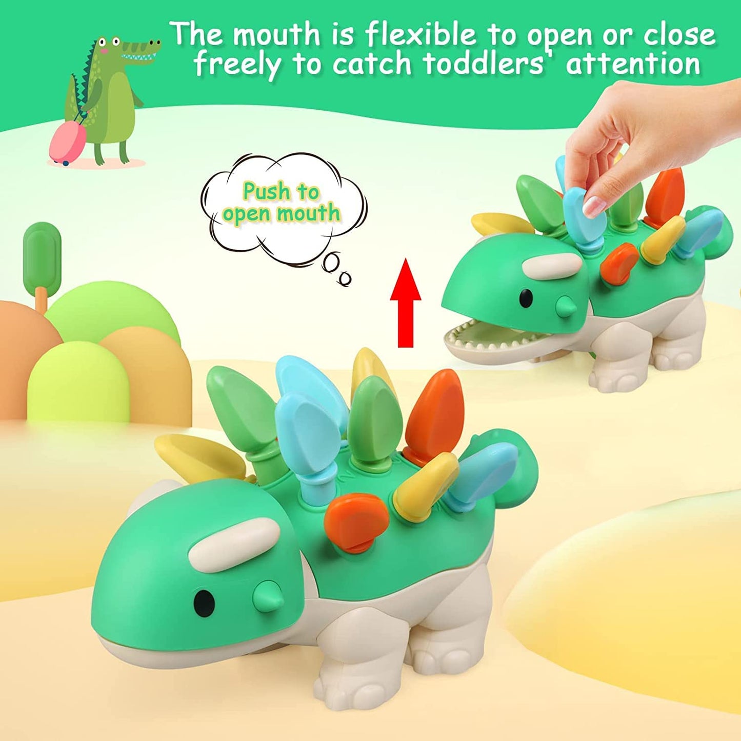 Montessori Learning Educational Toys For Baby 1 2 3 4 Year Old: Fine Motor Dinosaur Toys For Kids 2-4|Toddler Developmental Toys For Birthday Gift Age 1-2|Preschool Sensory Toys For 12-18 Months
