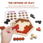 Skrtuan Wooden Hexagon Puzzle For Kid Adults, Colorful Shape Pattern Block Tangram Brain Teaser Toy Geometry Logic Iq Game Stem Montessori Educational Gift For All Ages Challenge Children