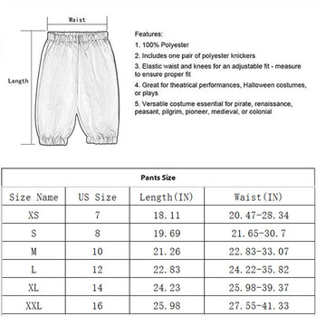 Bpurb Boys Colonial Costume 18Th Century Colonial Boys Costume Boys Colonial Pants Boys Knicker Pants Size 7 8 10 12 14 16 (Whit