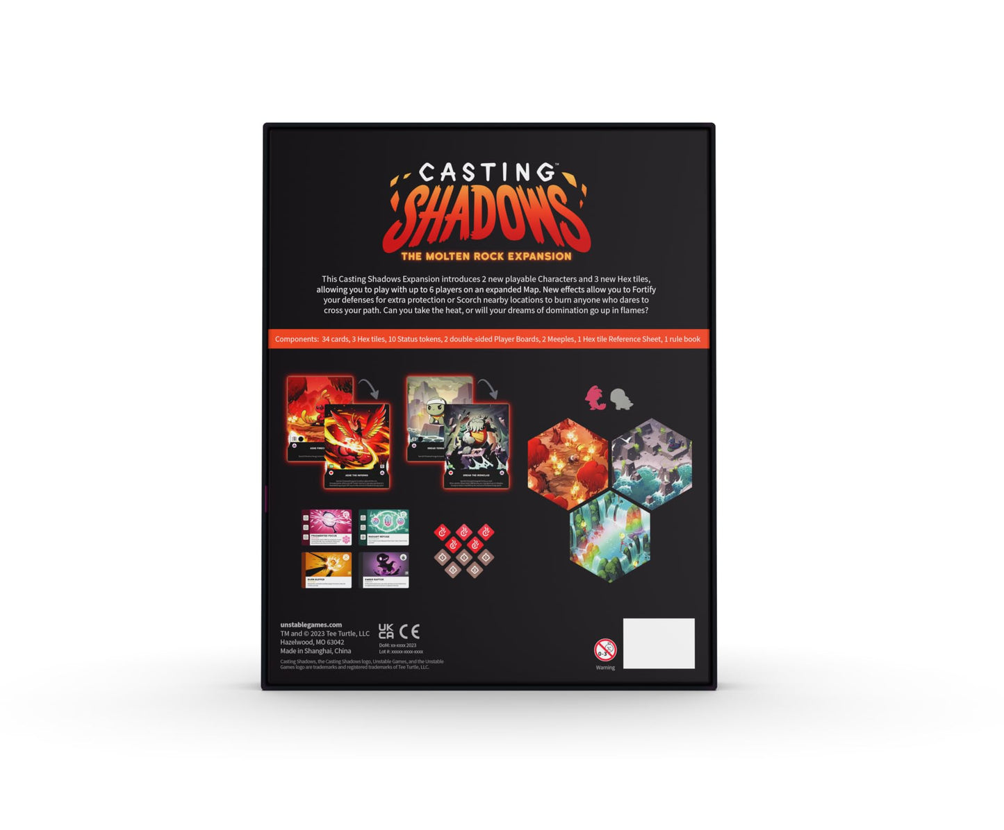 Unstable Games Casting Shadows Molten Rock Expansion Pack - 2-6 Players, Ages 12+, Paper, Model TEE8115CSEXP1