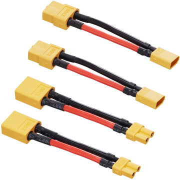 Laisomeke XT60 Male to XT30 Famale Adapter with 14AWG Cable and Male XT30 to Female XT60 Connector Adapter with 50MM 14AWG Cable